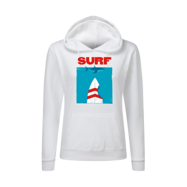 SURF -Sweat capuche femme sympa  Femme -SG - Ladies' Hooded Sweatshirt -thème  surf -