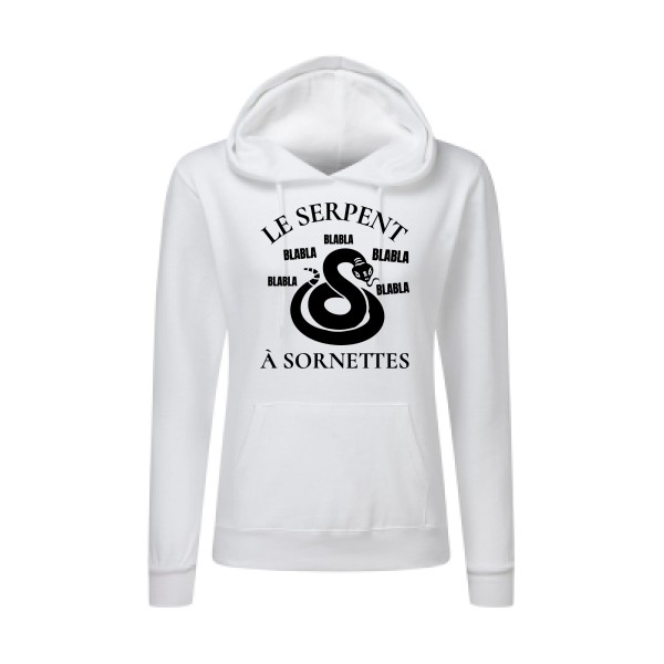 Serpent à Sornettes - Sweat capuche femme rigolo Femme -SG - Ladies' Hooded Sweatshirt -thème original et humour