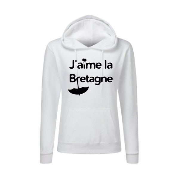 Sweat capuche femme - SG - Ladies' Hooded Sweatshirt - J'aime la Bretagne