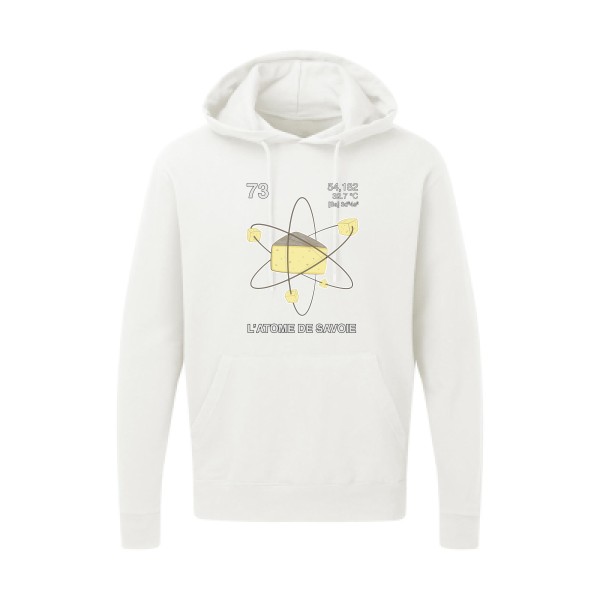 L'Atome de Savoie. - Sweat capuche humoristique pour Homme -modèle SG - Hooded Sweatshirt - thème montagne -