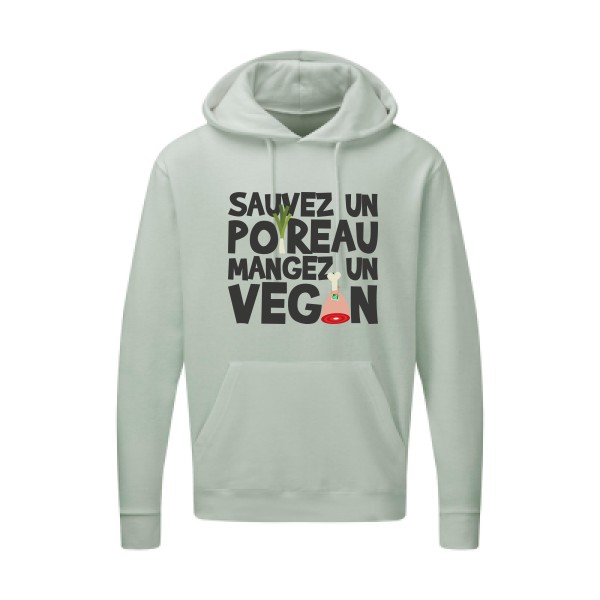 T shirt message - vegan poireau -