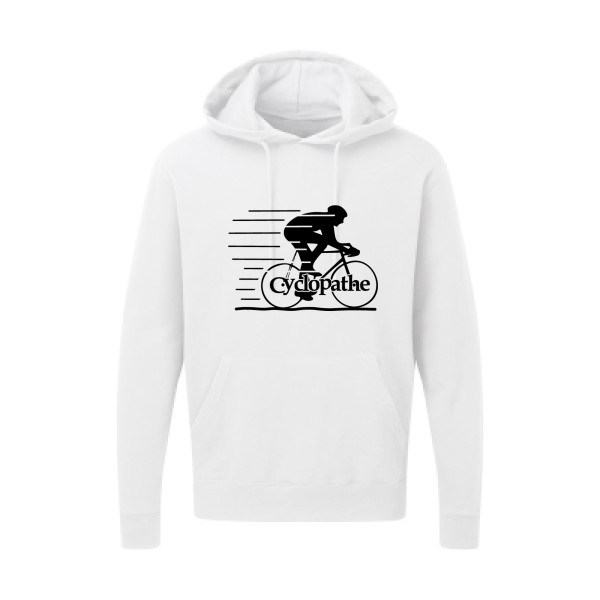 T shirt humoristique sur le thème du velo - CYCLOPATHE !- Modèle Sweat capuche-SG - Hooded Sweatshirt-