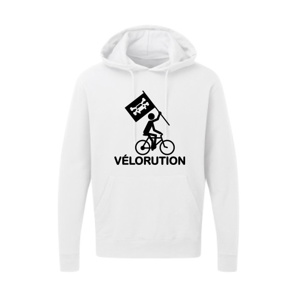 Vélorution- Sweat capuche Homme - thème velo et humour -SG - Hooded Sweatshirt -