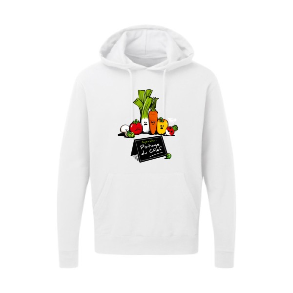 Potage du Chef - Sweat capuche rigolo Homme - modèle SG - Hooded Sweatshirt -thème humour cuisine et top chef-