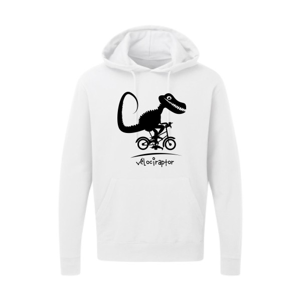 vélociraptor -Sweat capuche rigolo- Homme -SG - Hooded Sweatshirt -thème  humour dinausore - 