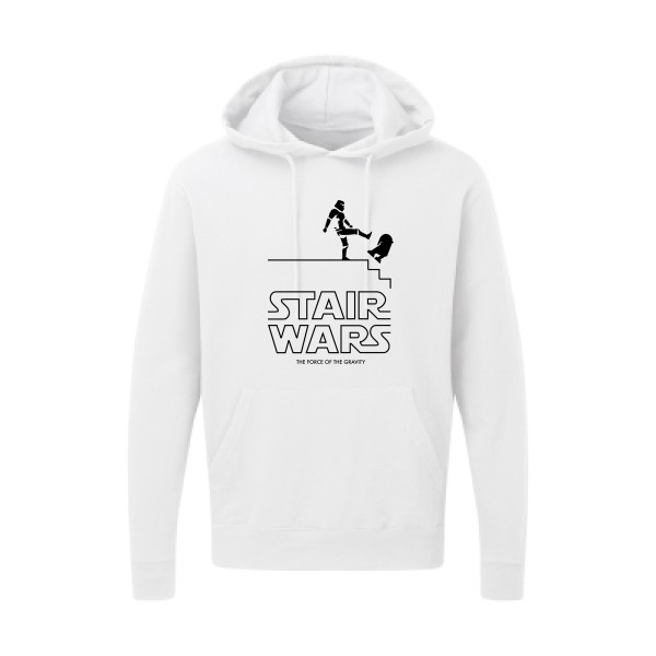 STAIR WARS -Sweat capuche humour Homme -SG - Hooded Sweatshirt -thème parodie star wars -