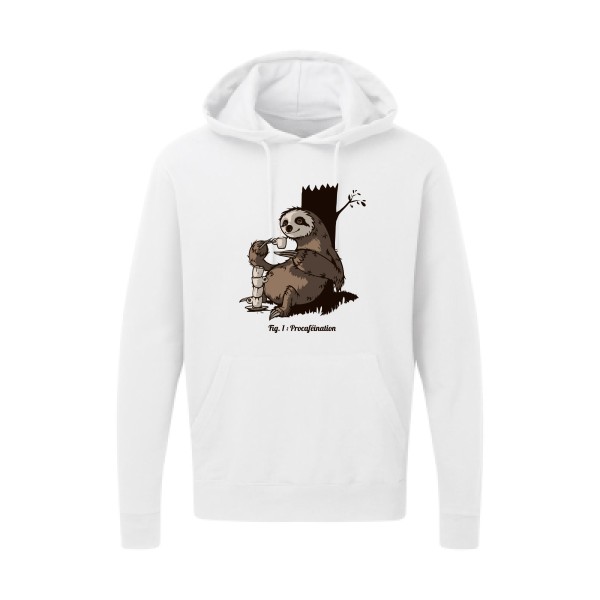 Procaféination -Sweat capuche animaux  -SG - Hooded Sweatshirt -thème  humour et bestiole - 