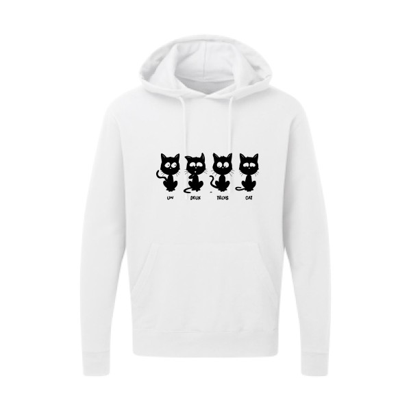 T shirt humour chat - un deux trois cat - SG - Hooded Sweatshirt -
