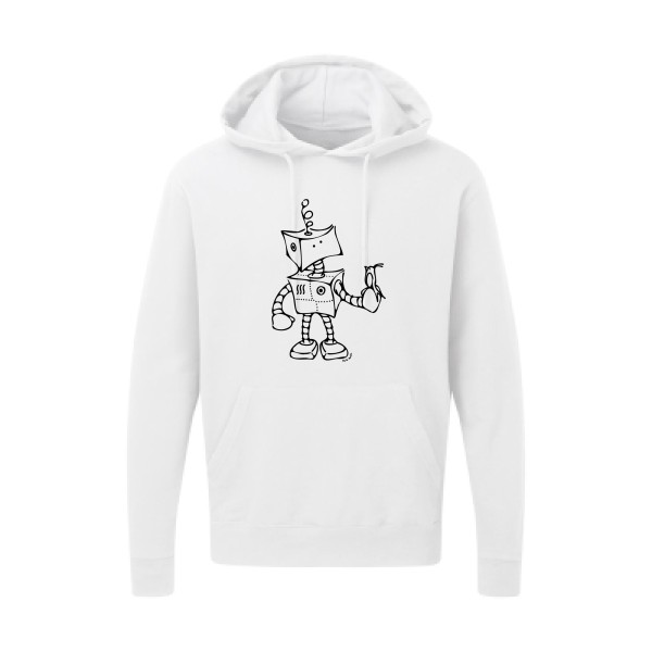 Robot & Bird - modèle SG - Hooded Sweatshirt - geek humour - thème tee shirt et sweat geek -