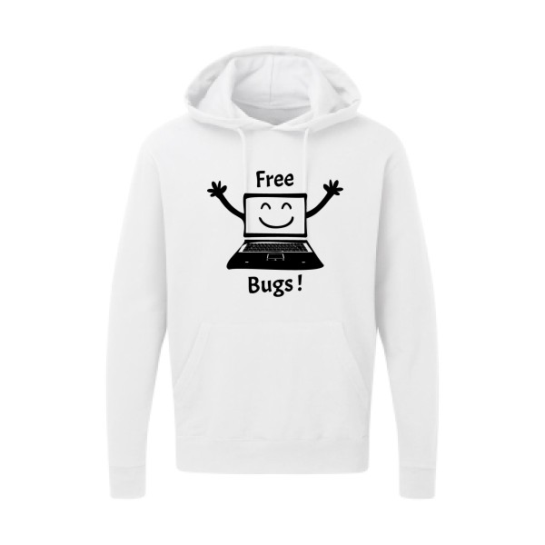 FREE BUGS ! - Sweat capuche Homme - Thème Geek -SG - Hooded Sweatshirt-