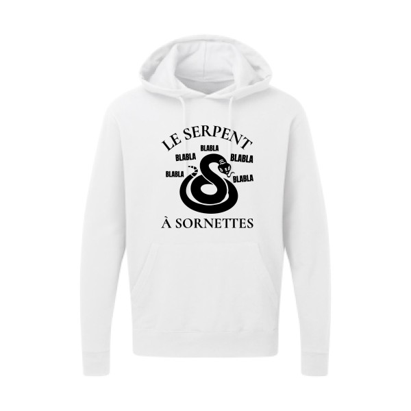 Serpent à Sornettes - Sweat capuche rigolo Homme -SG - Hooded Sweatshirt -thème original et humour