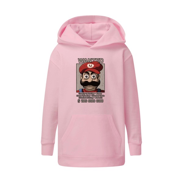 Wanted Mario-Sweat capuche enfant Geek - SG - Kids' Hooded Sweatshirt- Thème Geek -