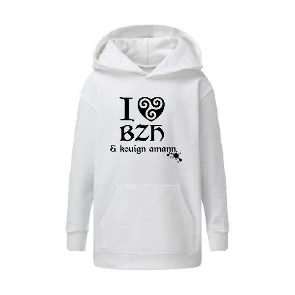 Sweat capuche enfant - SG - Kids' Hooded Sweatshirt - Love BZH & kouign
