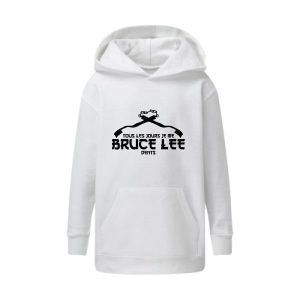 Sweat capuche enfant - SG - Kids' Hooded Sweatshirt - Moi je me Bruce Lee Dents