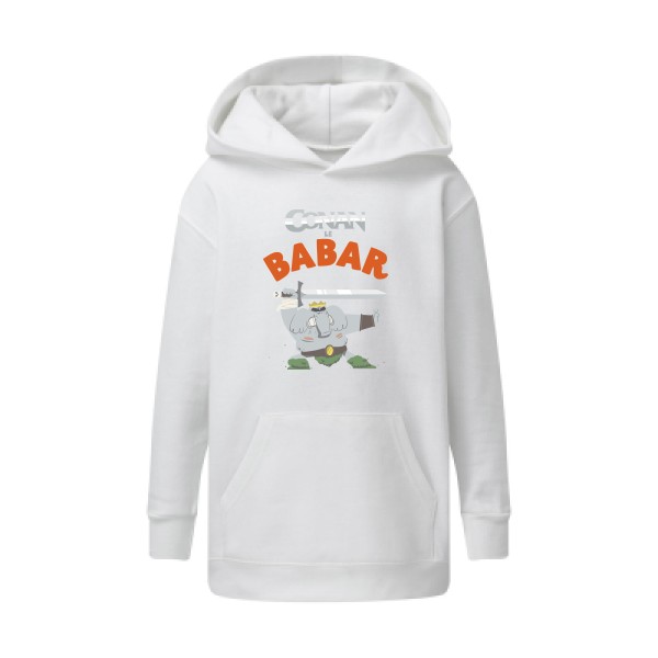 CONAN le BABAR -Sweat capuche enfant parodie  -SG - Kids' Hooded Sweatshirt - thème  cinema  et vintage - 