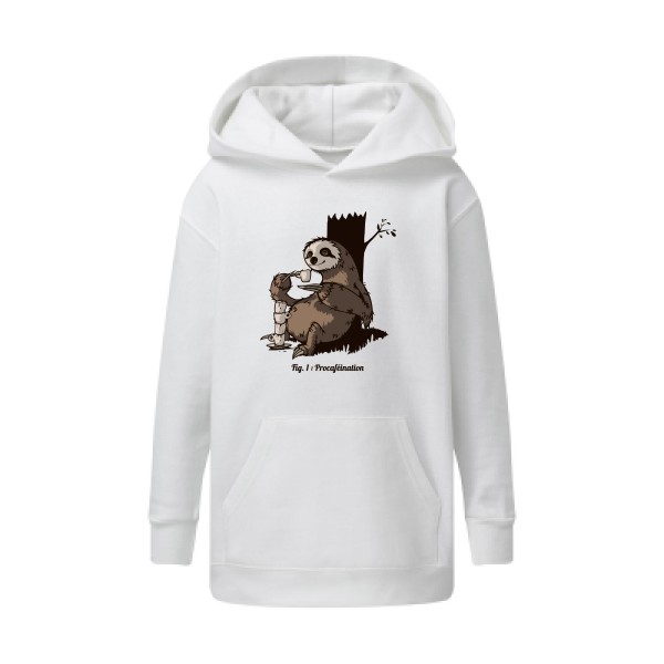 Procaféination -Sweat capuche enfant animaux  -SG - Kids' Hooded Sweatshirt -thème  humour et bestiole - 