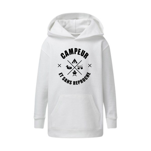 CAMPEUR... - Sweat capuche enfant camping Enfant - modèle SG - Kids' Hooded Sweatshirt -thème humour et scout -
