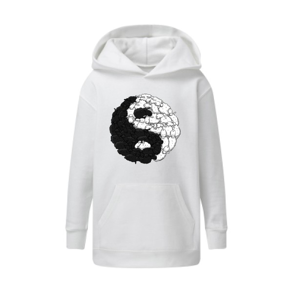 Mouton Yin Yang - Tee shirt humoristique Enfant - modèle SG - Kids' Hooded Sweatshirt - thème zen -