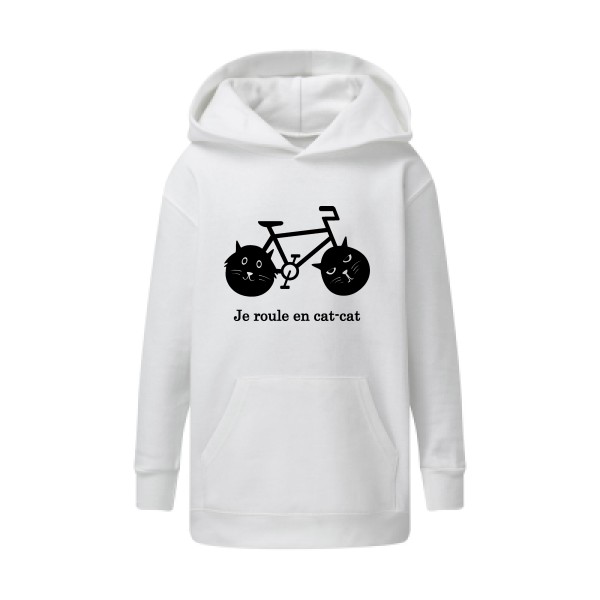 cat-cat bike - Sweat capuche enfant humour velo - Thème t shirt  et sweat  original pour  Enfant -