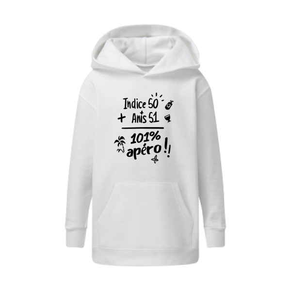 Sweat capuche enfant - SG - Kids' Hooded Sweatshirt - 101 pourcent apéro !!