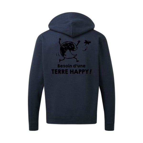 TERRE HAPPY ! - tshirt message -SG - Zip Hood Men