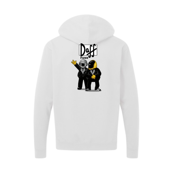 Duff Punk - Sweat capuche zippé rétro Homme - modèle SG - Zip Hood Men -thème dj et  vintage -