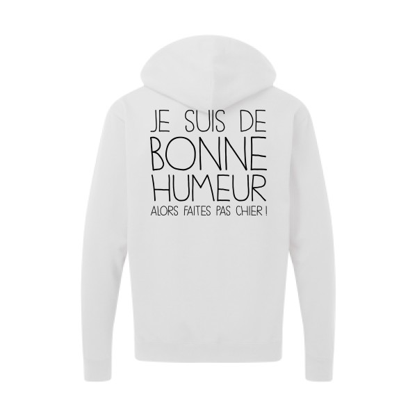 BONNE HUMEUR-Sweat capuche zippé -thème tee shirt à message -SG - Zip Hood Men -