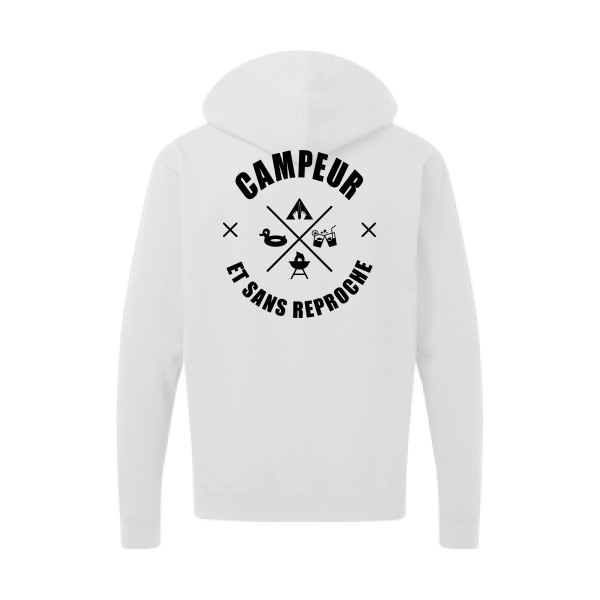 CAMPEUR... - Sweat capuche zippé camping Homme - modèle SG - Zip Hood Men -thème humour et scout -
