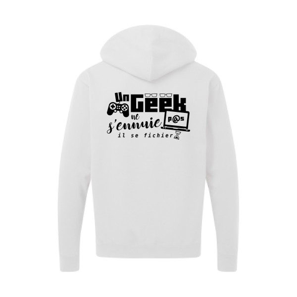 un geek ne s'ennuie pas-Sweat capuche zippé -thème Geek et humour -SG - Zip Hood Men -