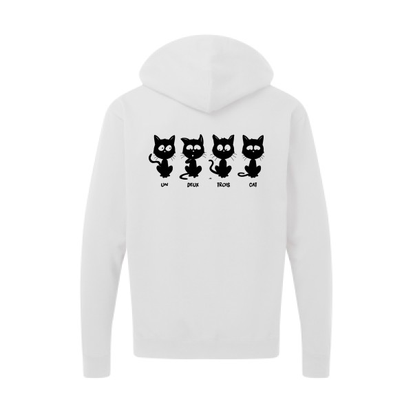 T shirt humour chat - un deux trois cat - SG - Zip Hood Men -