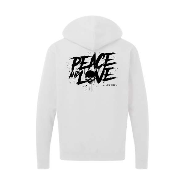 Peace or no peace - T shirt tête de mort Homme - modèle SG - Zip Hood Men -