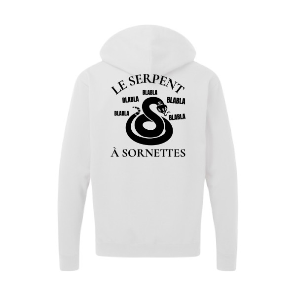 Serpent à Sornettes - Sweat capuche zippé rigolo Homme -SG - Zip Hood Men -thème original et humour