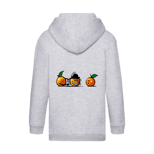 Sweat capuche zippé enfant - Fruit of the loom - Kids Hooded Zip Sweatshirt - Orange Mécanique