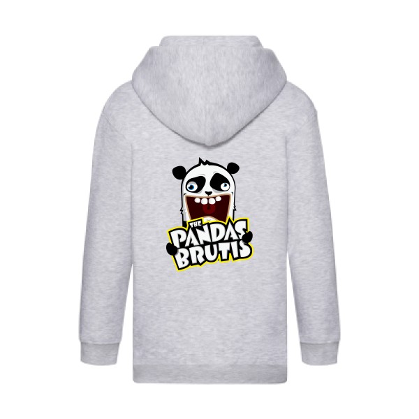 The Magical Mystery Pandas Brutis - t shirt idiot -Fruit of the loom - Kids Hooded Zip Sweatshirt