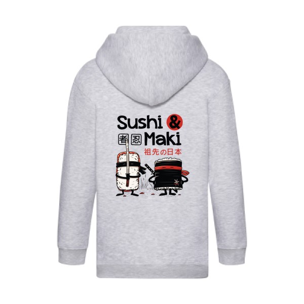 Sushi et Maki-Fruit of the loom - Kids Hooded Zip Sweatshirt - T-shirts et sweats originaux -