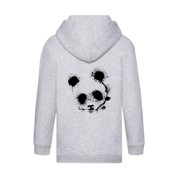 Sweat capuche zippé enfant panda - Enfant -Fruit of the loom - Kids Hooded Zip Sweatshirt 