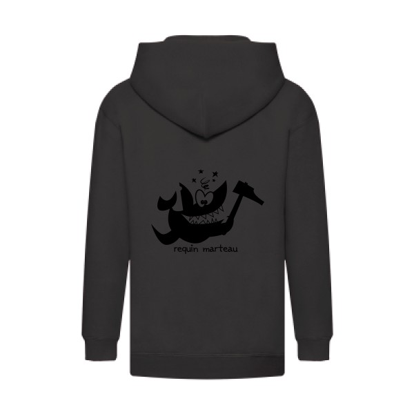 Requin marteau-T shirt marrant-Fruit of the loom - Kids Hooded Zip Sweatshirt