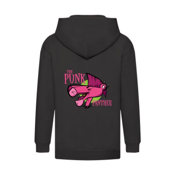 The Punk Panther - T shirt anime-Fruit of the loom - Kids Hooded Zip Sweatshirt