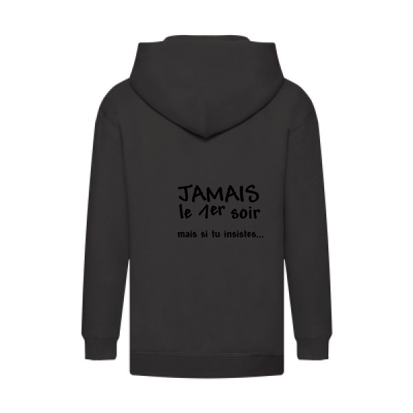 JAMAIS... - Sweat capuche zippé enfant geek Enfant  -Fruit of the loom - Kids Hooded Zip Sweatshirt - Thème geek et gamer -
