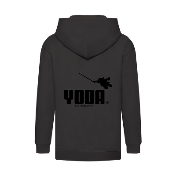 Yoda - star wars T shirt -Fruit of the loom - Kids Hooded Zip Sweatshirt