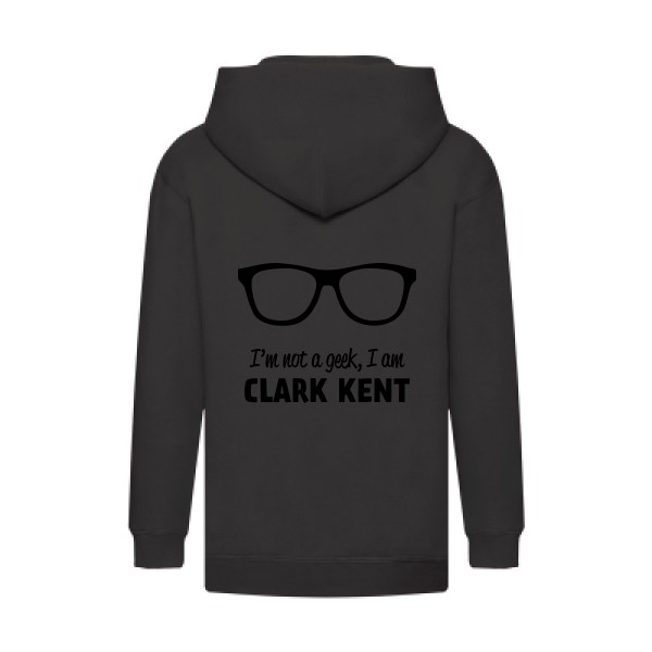 I am Clark Kent -Sweat capuche zippé enfant superman pour un look vintage