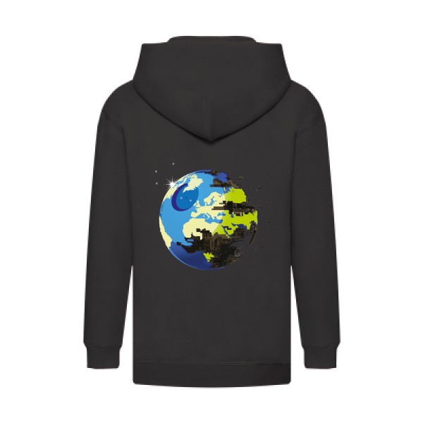EARTH DEATH - tee shirt original Enfant -Fruit of the loom - Kids Hooded Zip Sweatshirt