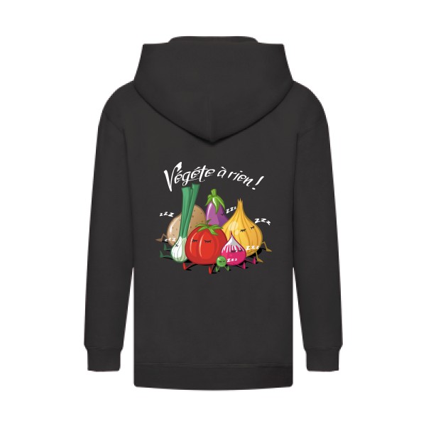 Vegete à rien ! - Tee shirt ecolo -Enfant -Fruit of the loom - Kids Hooded Zip Sweatshirt