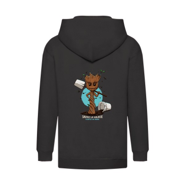 Plantez un arbre - T shirt thème ecolo Enfant -Fruit of the loom - Kids Hooded Zip Sweatshirt -