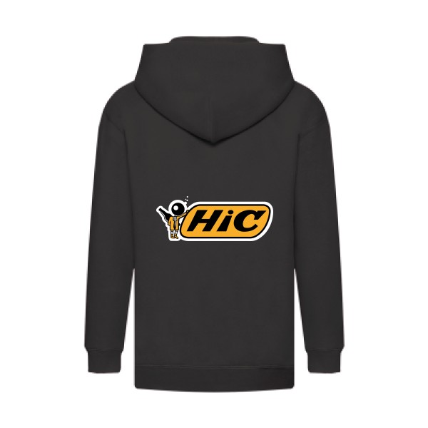 Hic-Sweat capuche zippé enfant humoristique - Fruit of the loom - Kids Hooded Zip Sweatshirt- Thème vêtement parodie -