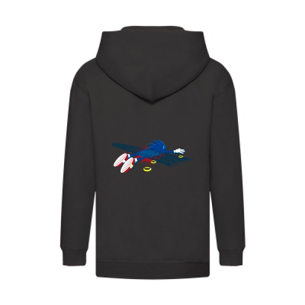 Sonic is dead !!!- Tee shirt vintage - Fruit of the loom - Kids Hooded Zip Sweatshirt