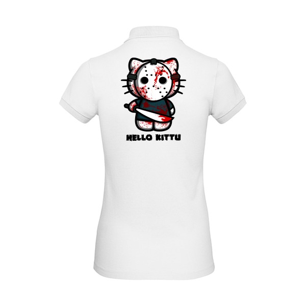 T shirt humour noir-Hello KittU-B&C - Inspire Polo /women