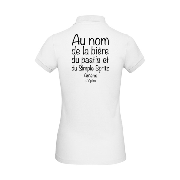 prière de l'apéro - Polo femme bio humour pastis Femme - modèle B&C - Inspire Polo /women -thème parodie pastis et alcool -
