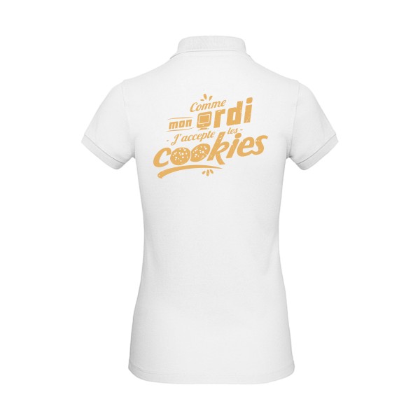 J'accepte les cookies -Polo femme bio Geek - Femme -B&C - Inspire Polo /women -thème cookies  - 