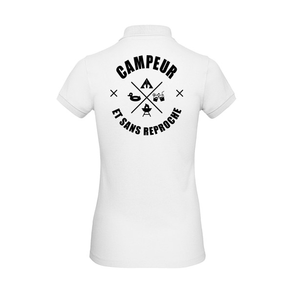 CAMPEUR... - Polo femme bio camping Femme - modèle B&C - Inspire Polo /women -thème humour et scout -